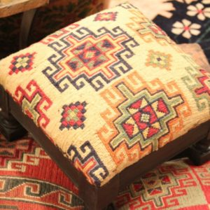 Kimberly Friedmutter - Kilim Foot Stool from Shangri-Las Vegas