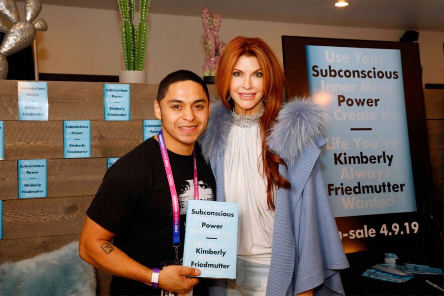 Kimberly Friedmutter with actor Tony Revolori at the EcoLuxe Lounge in Park City, Utah